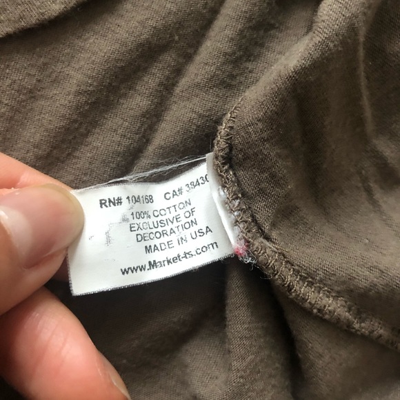 Market v neck tee - olive green - Picture 6 of 11